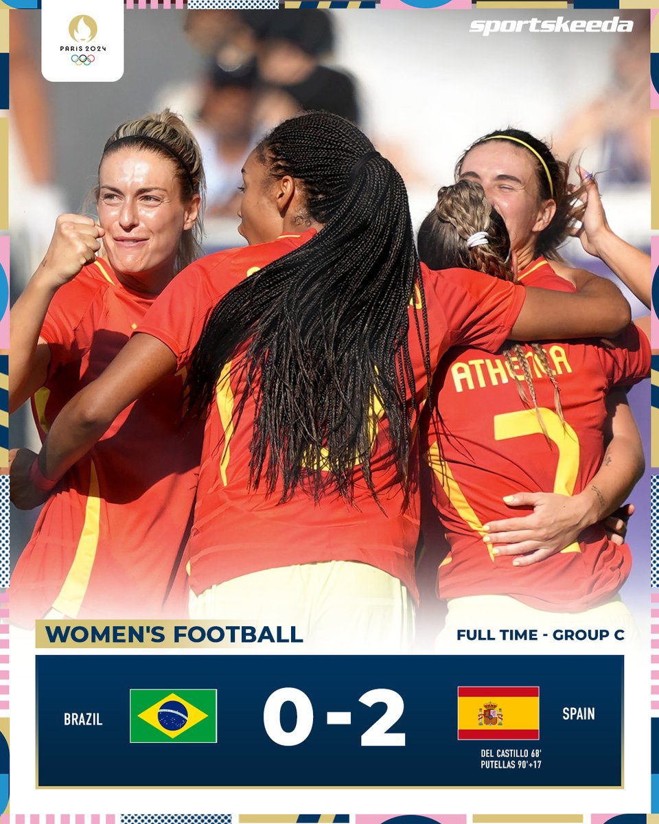 skworldfootball's tweet photo. SPAIN WINS THEIR GROUP WITH 3 WINS IN A ROW! 🇪🇸🔥

Brazil will have to wait and see if they get one of the two 3rd place spots 🇧🇷👀

#Olympics #Paris2024 #ESPBRA https://t.co/LumoEi8frC
