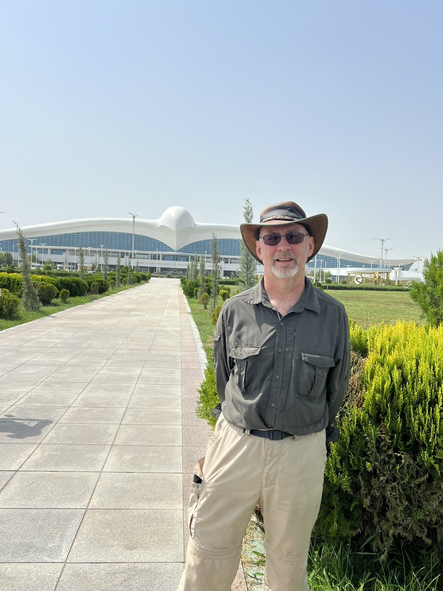 Is it a bird? Is it a plane? Well, almost both actually. This is the outside of the new $2.5 billion airport in Ashgabat, Turkmenistan. This capital city is simply astounding. A cross between Las Vegas and Pyongyang. Simply surreal.