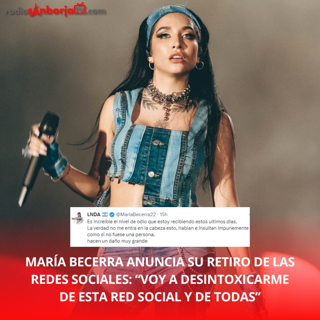 📢María Becerra anuncia su retiro de las redes sociales: “Voy a desintoxicarme de esta red social y de todas”📢
👇👇👇
instagram.com/p/C-GGrseveSD/…