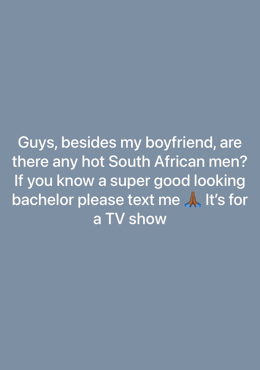San’dumelani absheni 👋🏾 This is a casting alert ‼️ 

If you know some really, hot and successful people who deserve a good partner, please DM me 🙏🏾 They are needed on this show lol

RT for awareness 🫶🏾