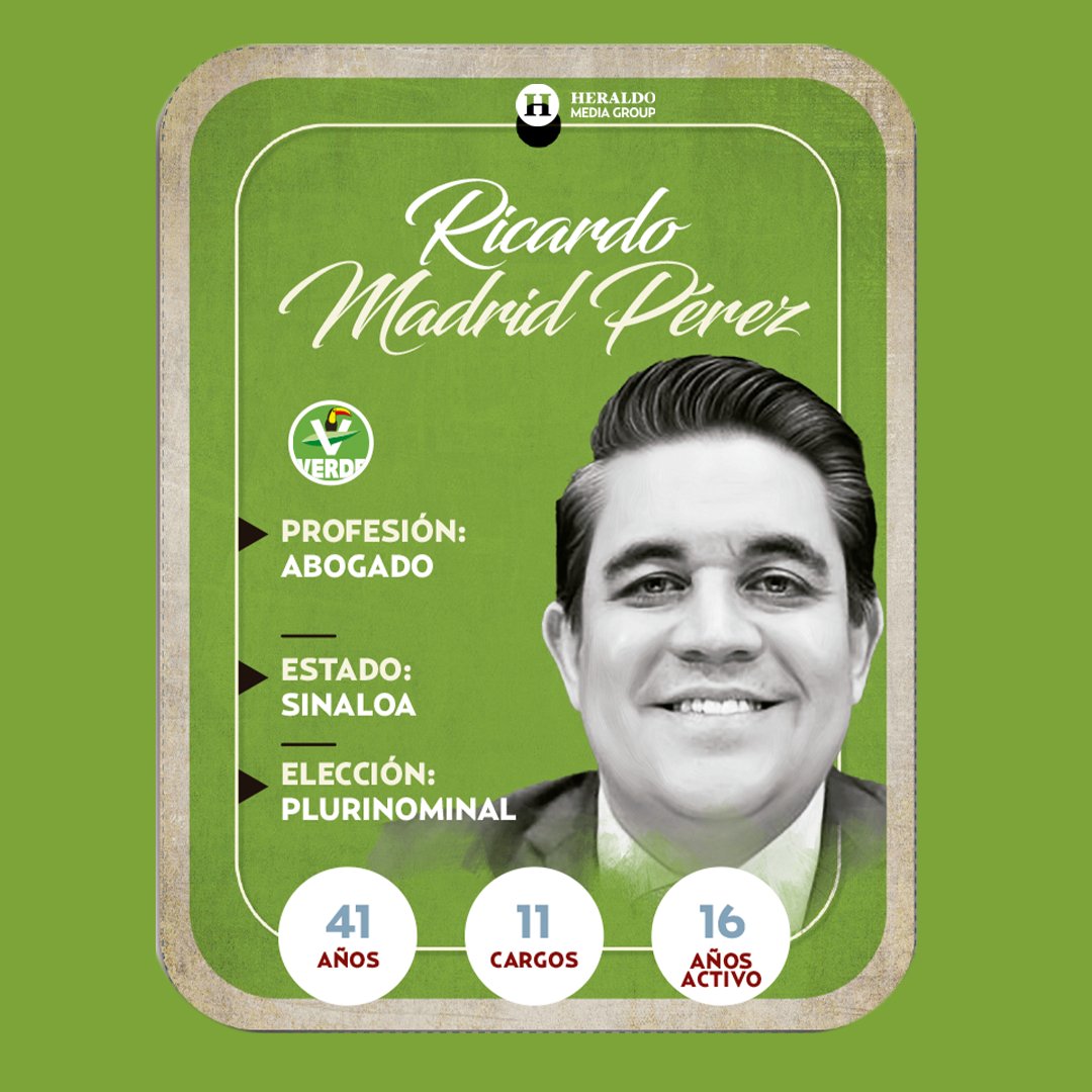 <a href="/AccionNacional/">Acción Nacional</a> <a href="/RobertSosaP/">Roberto Sosa Pichardo</a> <a href="/partidoverdemex/">Partido Verde</a> #Ruta2024 | ¿Quién es <a href="/RicardoMadridP/">Ricardo Madrid</a>? Conoce más acerca del diputado de <a href="/partidoverdemex/">Partido Verde</a> ⬇️