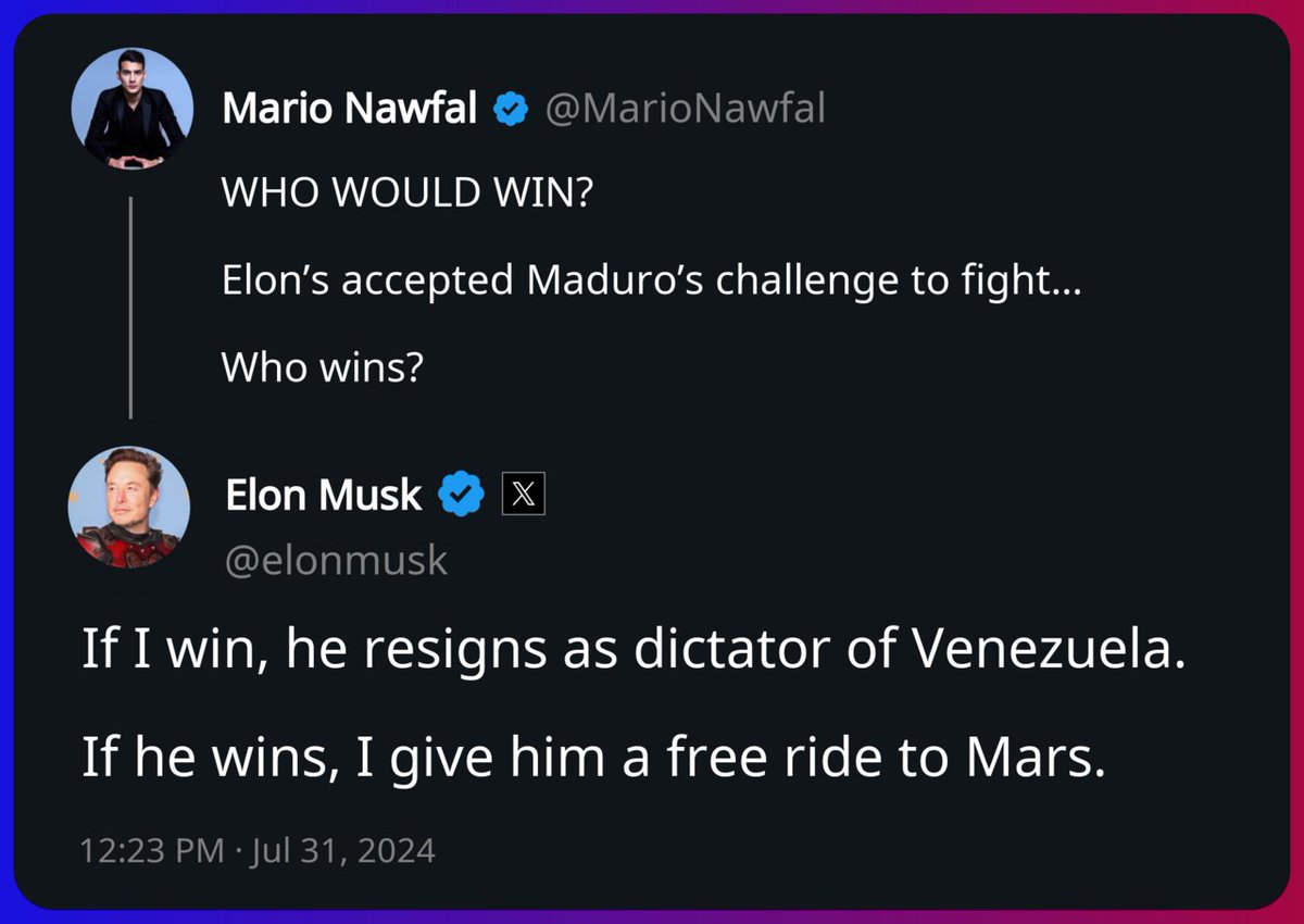 Elon Musk replied to Mario Nawfal https://t.co/cog6cDHYxm