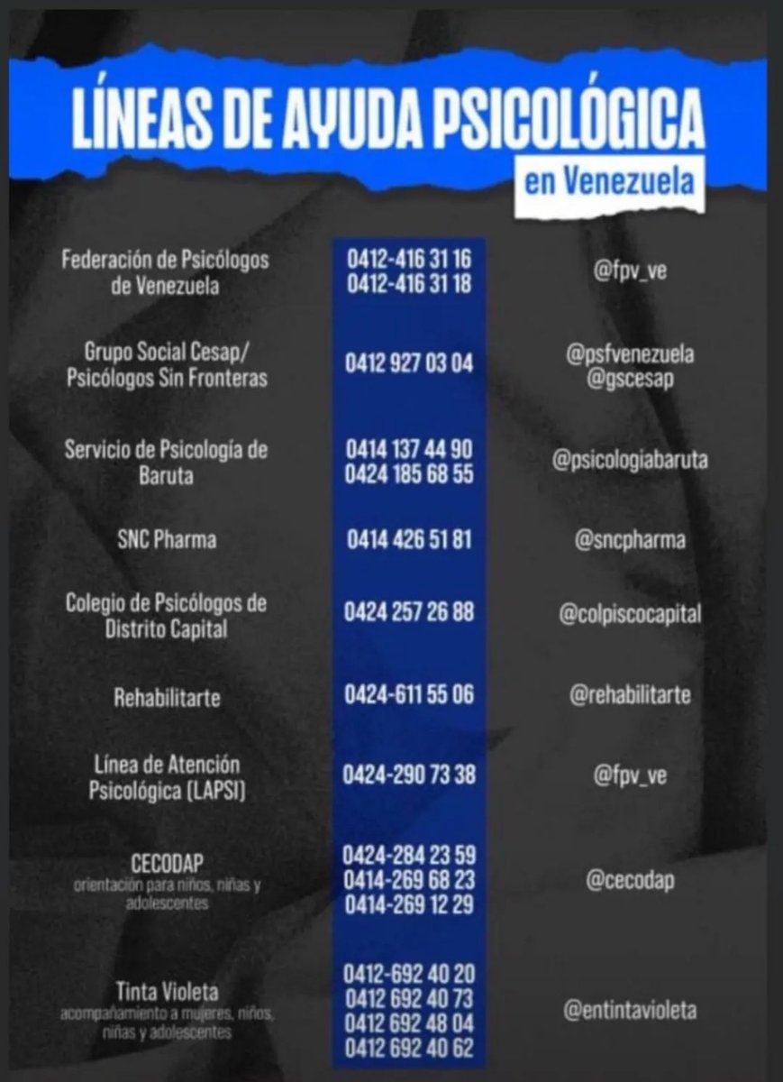 🇻🇪‼️‼️‼️‼️ LÍNEAS DE AYUDA PSICOLÓGICA Y PRIMEROS AUXILIOS ACTIVAS EN VENEZUELA (GRATUITAS)