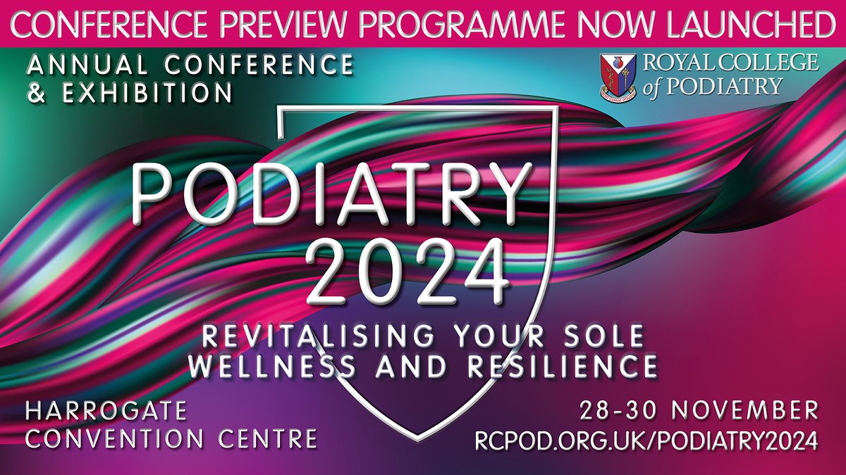We are delighted to launch our preview programme for Podiatry 2024 with more speakers to be announced in the coming weeks. RCPod members now benefit from an extended Early Bird discount until 31 August with a three day ticket for only £250. 👉 rcpod.org.uk/podiatry2024