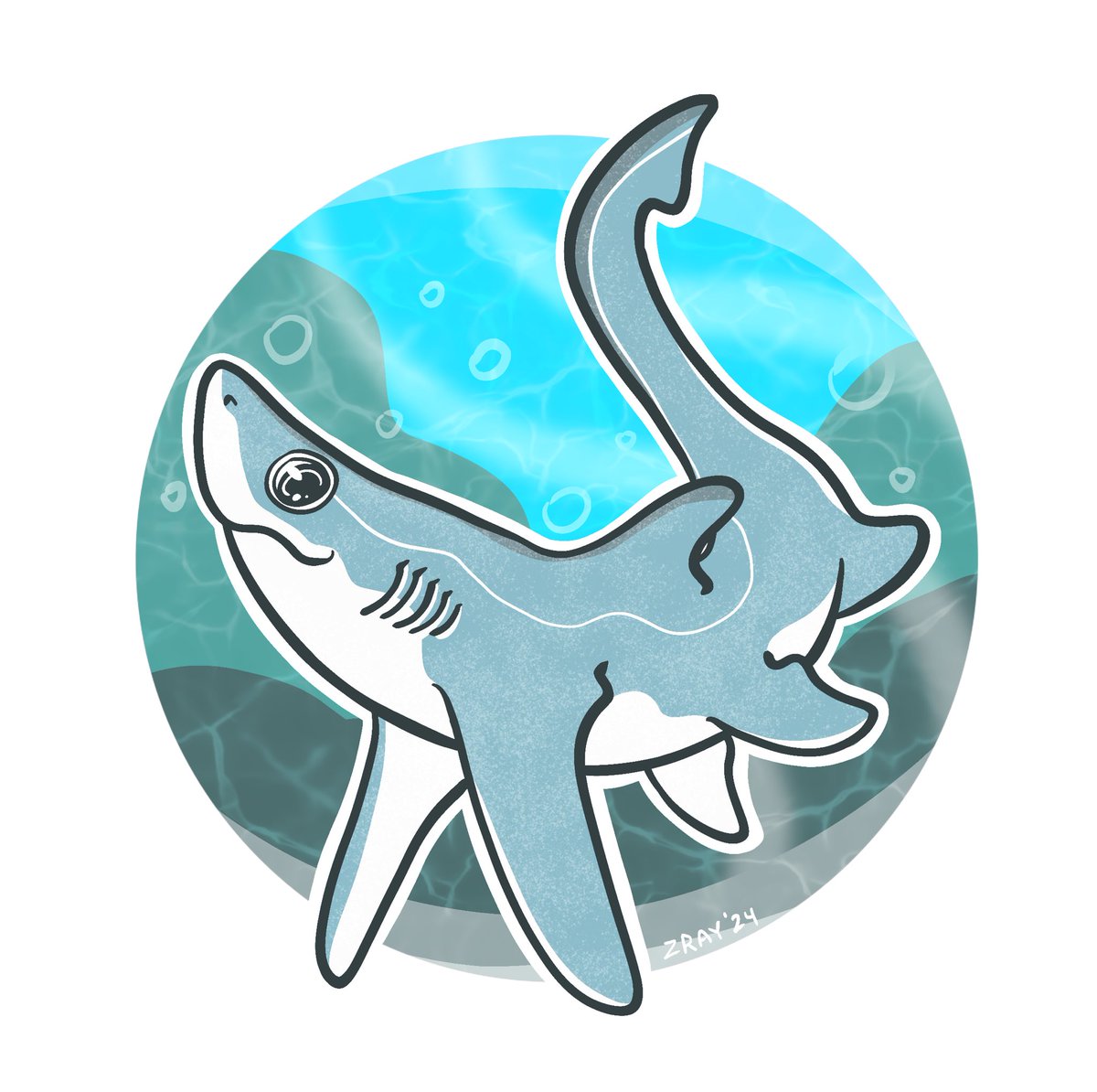 🌊 Shark Week Sketch Jam Day 08 — BIG EYED THRESHER SHARK! 🦈 

Better to see you with, my dear 👁️👁️

#sharkweeksketchjam