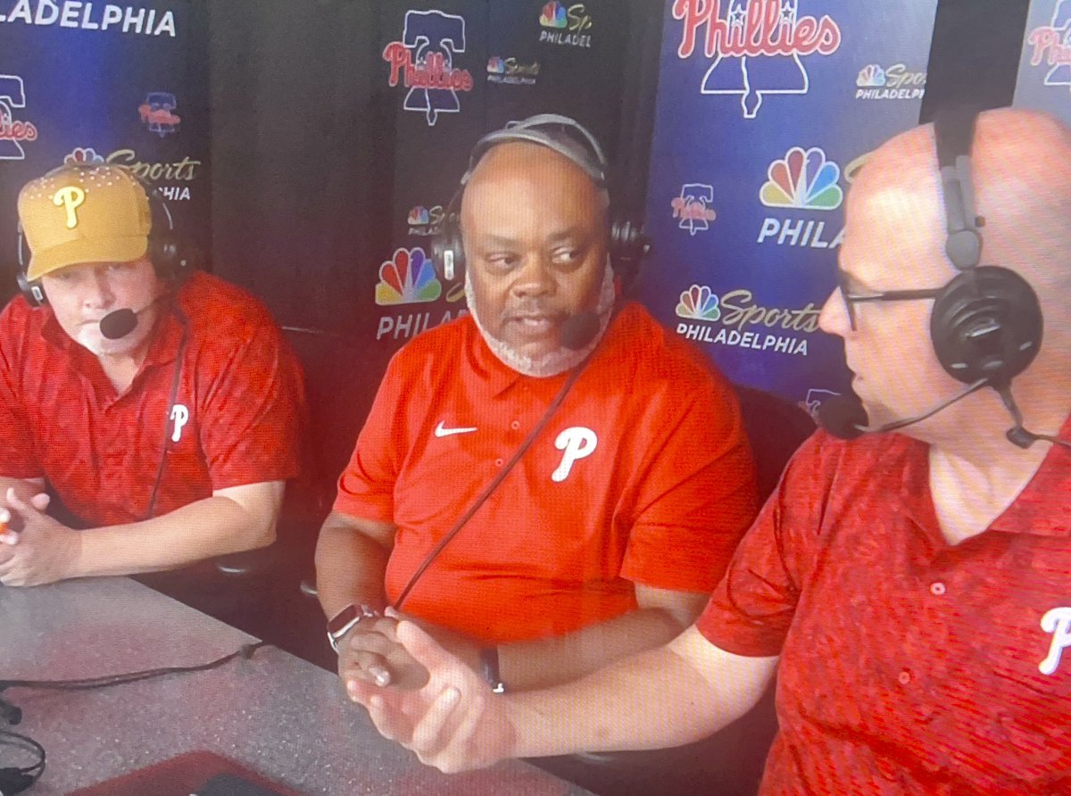 ImAnimated's tweet image. Independent CEO Greg Deavens was in the booth with T-Mac and Kruk to talk about the @Phillies new @IBX jersey patch. You’d think if the players and even the Phanatic have to wear IBX logos, he would be too. Didn’t want to mess up the look of HIS shirt, I guess.