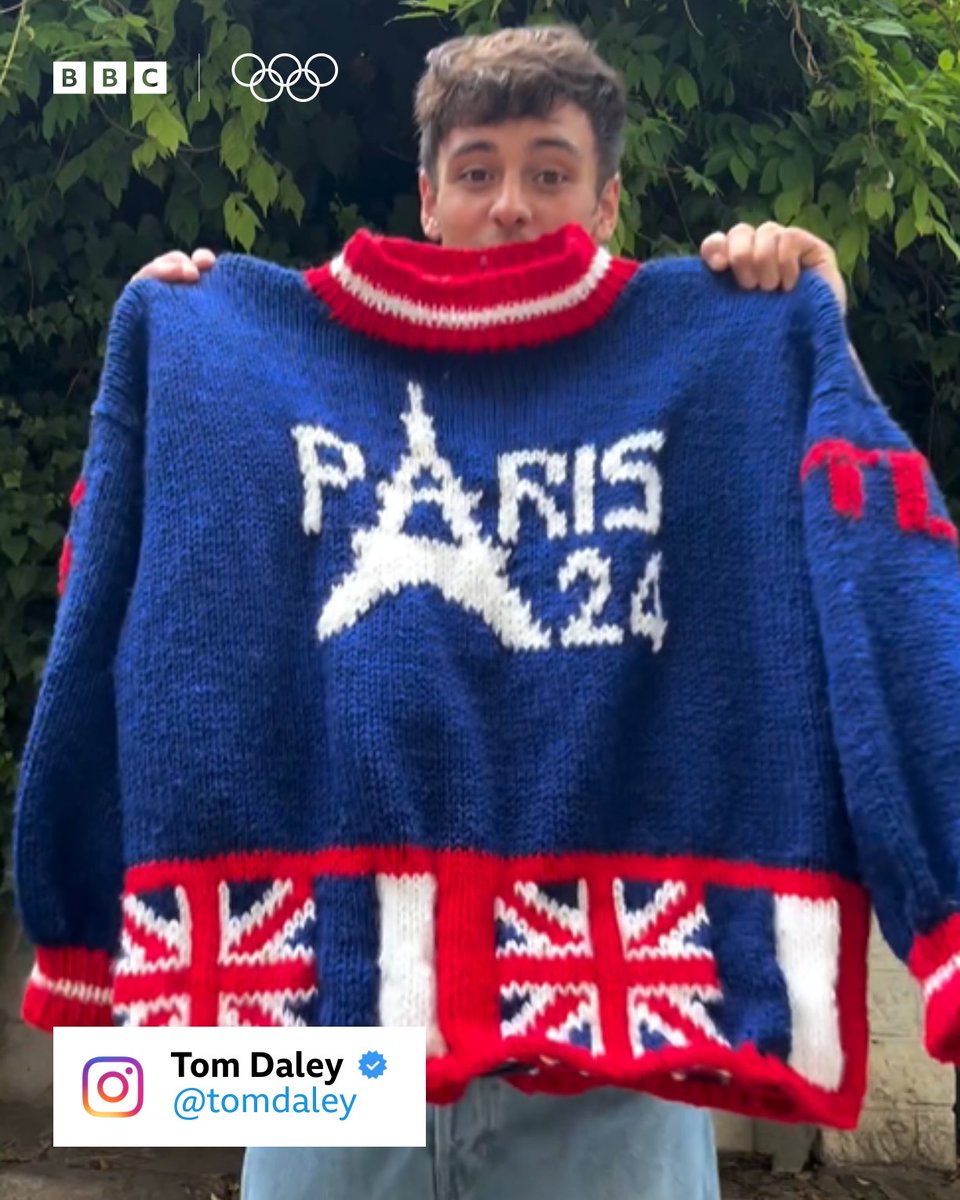 🚨 BREAKING 🚨

Tom Daley has finished his #Paris2024 sweater! 🇬🇧

Incredible! 👏

#BBCOlympics #Olympics