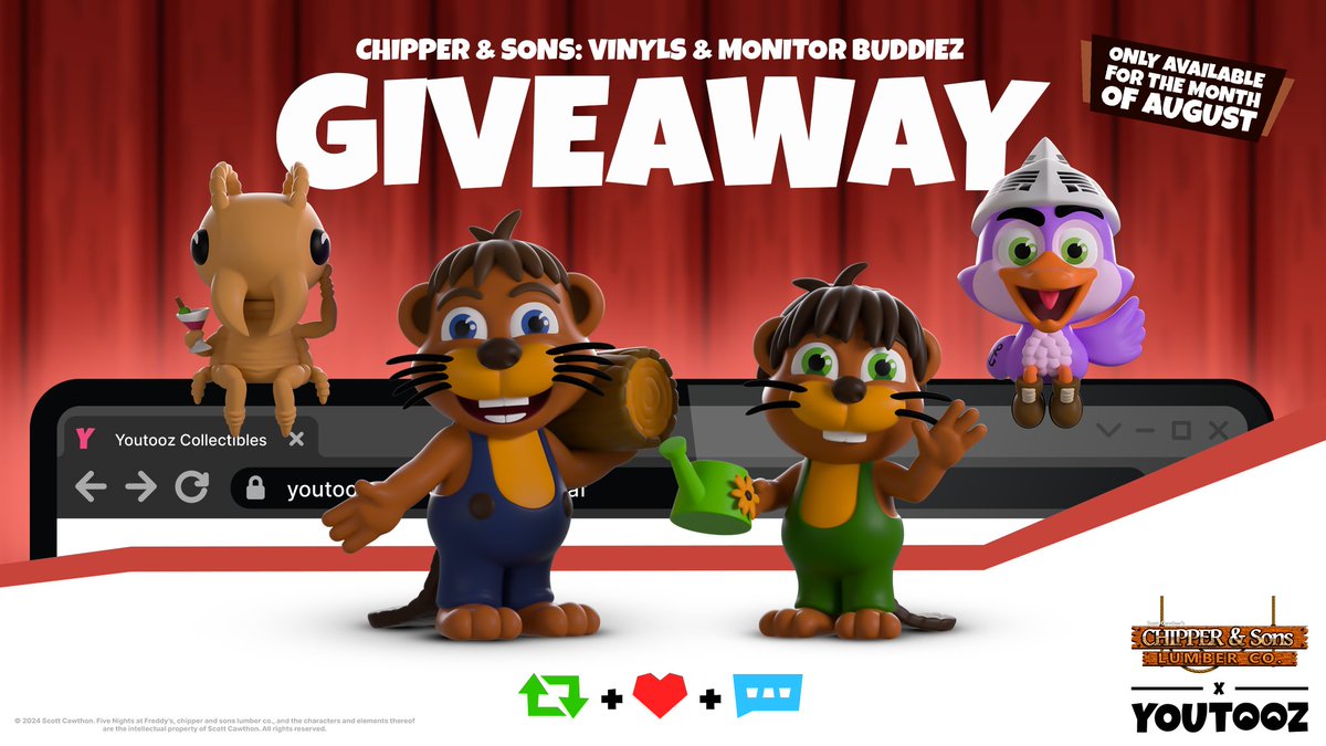 youtooz's tweet image. hey son, heard u wanted some free beavers? 🦫

to win the full collection rt &amp;amp; like this post then comment chipper &amp;amp; sons 🪵 

3 winners announced tmrw at 3pm est, goodluck and make me proud! 🌻