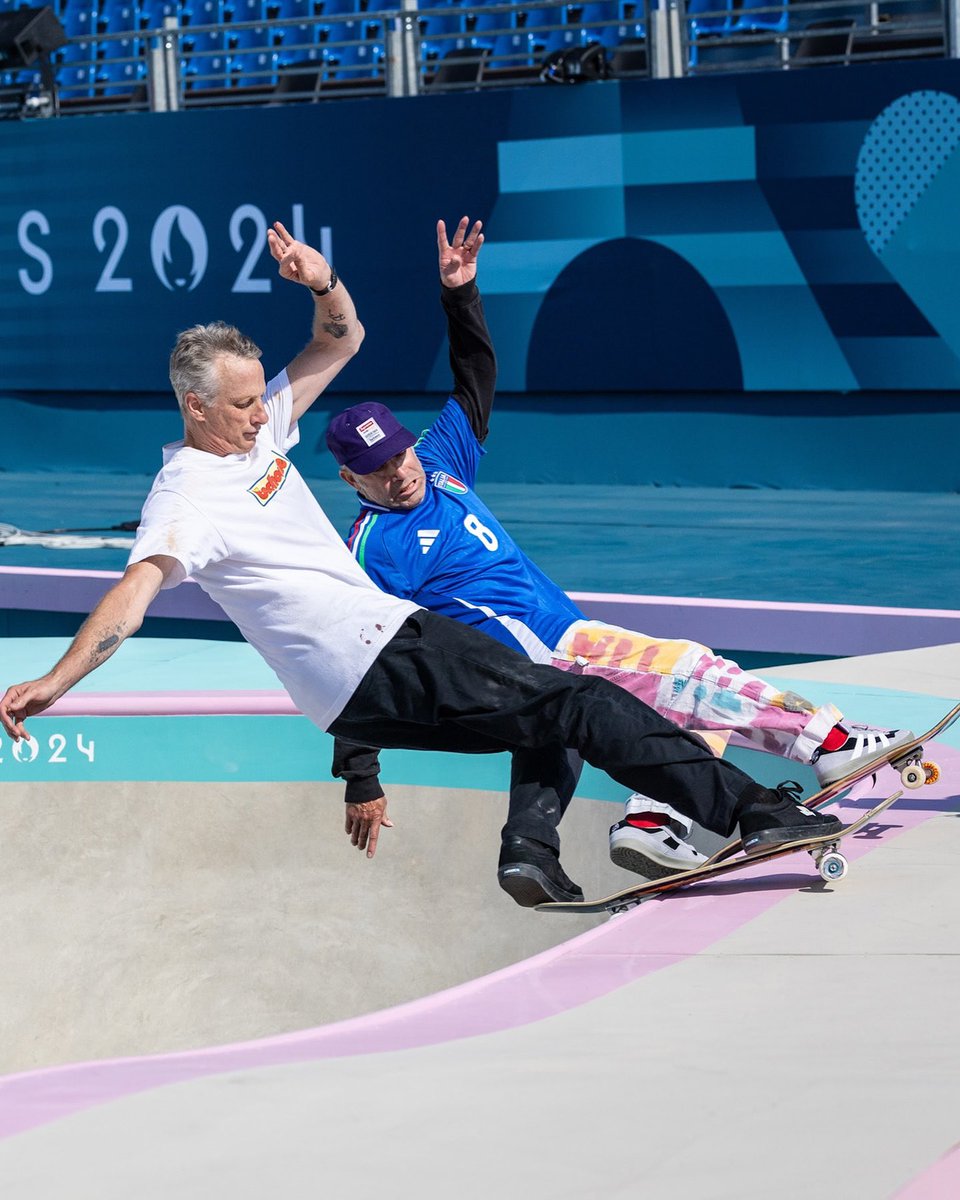 Tony Hawk and Mark Gonzales on the Olympic skatepark in Paris (2024)