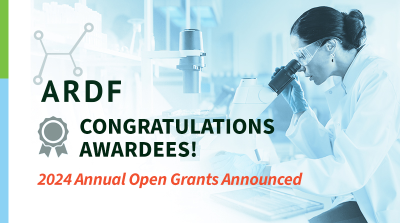 Congratulations to ARDF's 2024 Annual Open Grant program awardees! We would also like to thank our outstanding reviewers for generously sharing their time and expertise with us to select this year's projects. 

The abstracts of this year's awards are at: ardf-online.org/ardf-grants.ht…