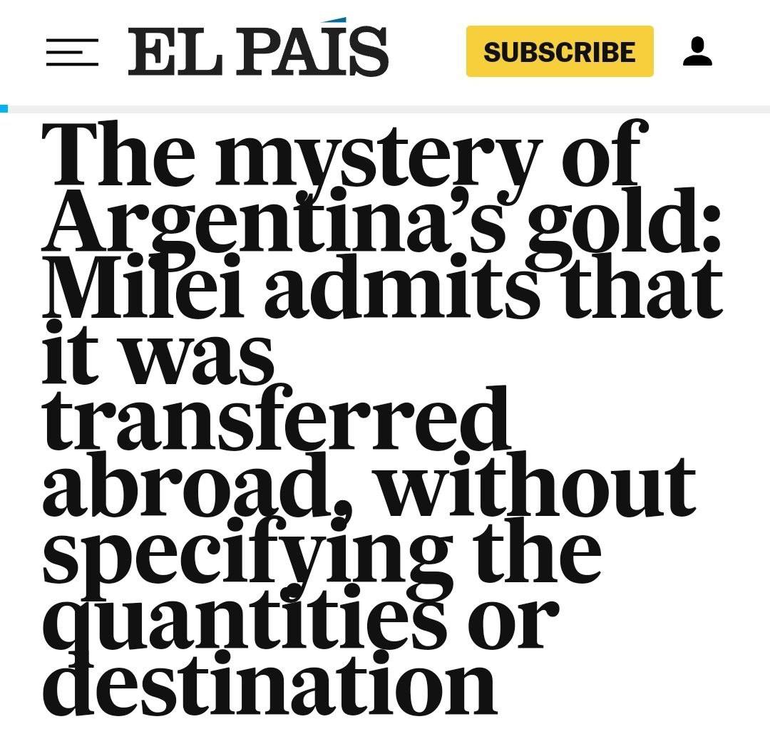 ArthurM40330824's tweet photo. #Argentina #Gold reserve disappeared 62 tons of gold worth $4.5 billion, the country's entire gold reserve, #Milay shipped it off
The government grudgingly announced that the Argentine gold had been loaded onto British Airways charters and shipped to #London. 🔽 https://t.co/IMFdYwIoGH