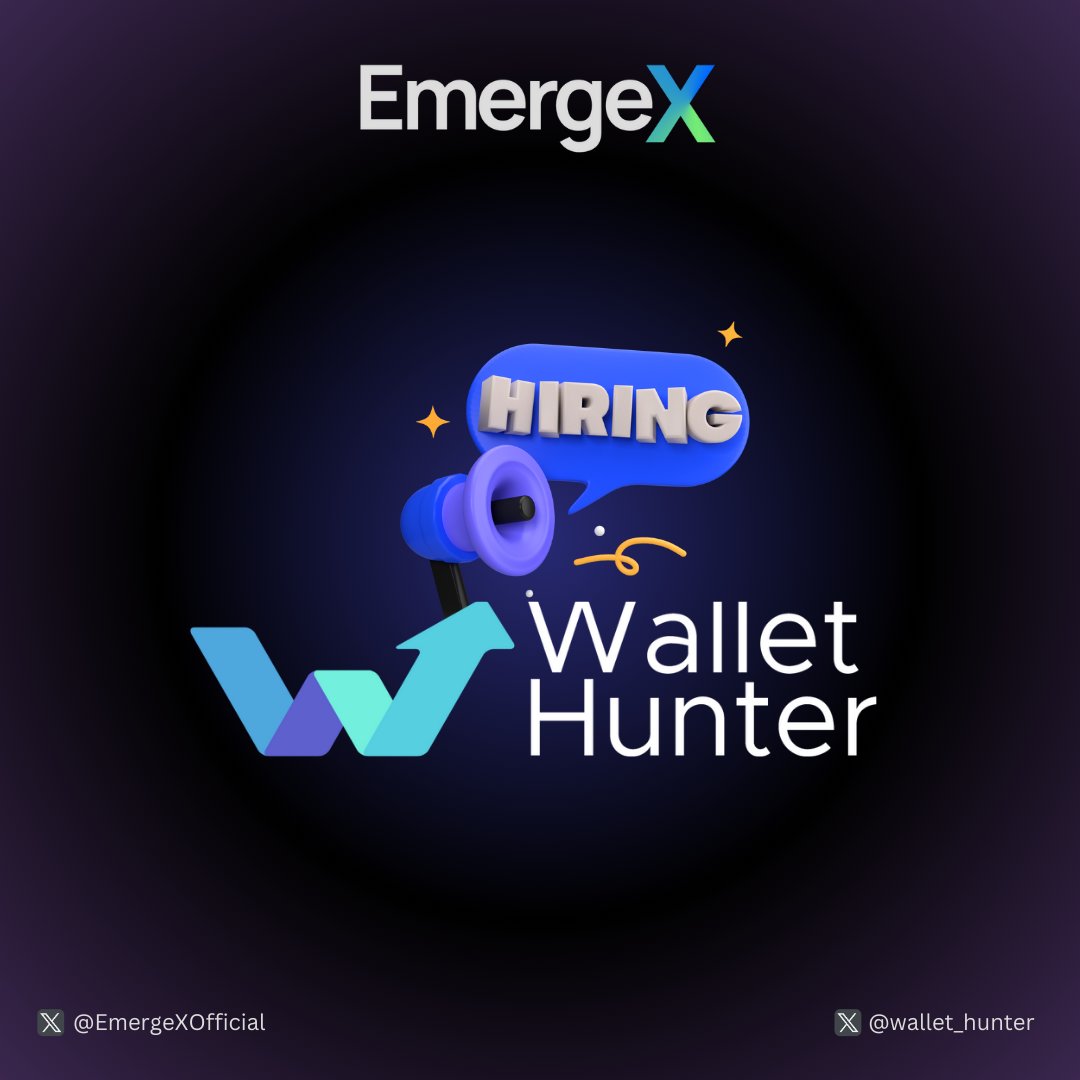 Are you looking for a career in #Web3? 🙂
EmergeX is hiring for <a href="/wallet_hunter/">Wallet Hunter</a>! 🚀

Available roles:
• Full Stack Engineer
• Front End Engineer

Comment 🎓 for more details.
❤️Follow us for more #Web3Jobs from our hiring partners!