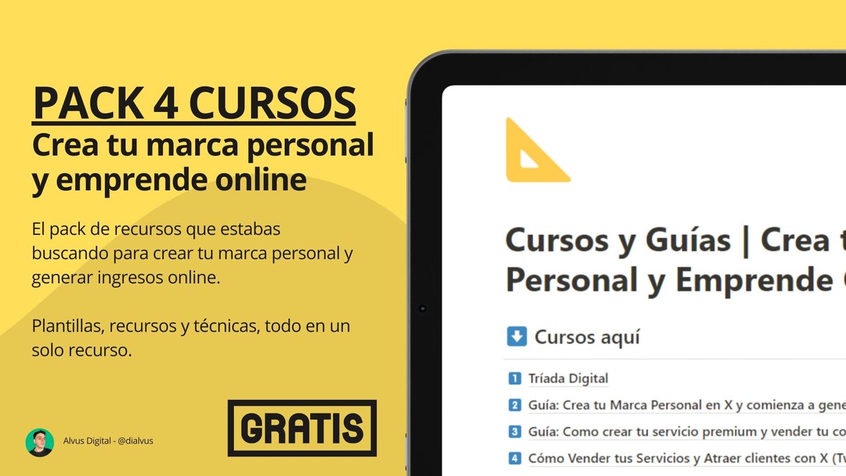 Alvisfunnels's tweet photo. ¿QUERÉS COMENZAR TU MARCA PERSONAL Y GENERAR INGRESOS ONLINE?

Te ayudo.

He creado un pack con 4 cursos para que puedas comenzar ahora mismo.

GRATIS por tiempo limitado:

1. Comenta "pack"
2. Seguime, para enviarte DM

RT no necesario, pero se agradece. https://t.co/RUwS8w3ahU