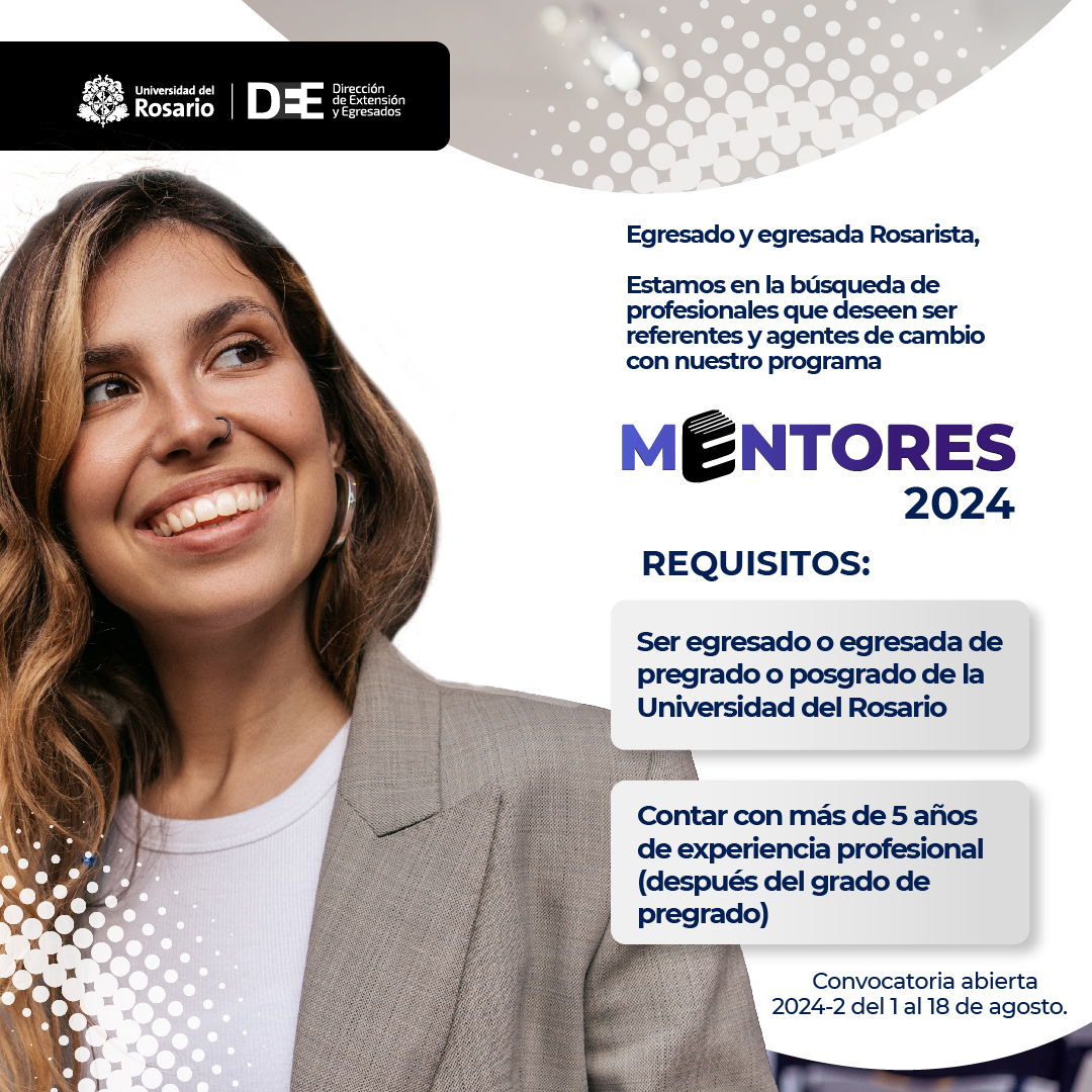 ✨ ¡El programa Plan Mentores regresa con más fuerza que nunca! 🚀💪🏼 

🔔 ¡Inscripciones abiertas para la cohorte 2024-2 del 1 al 18 de agosto! 

¿Estás listo para inspirar, motivar y marcar la diferencia? ¡No te lo pierdas!

📅 Inscríbete aquí: urosario.edu.co/egresados/plan…