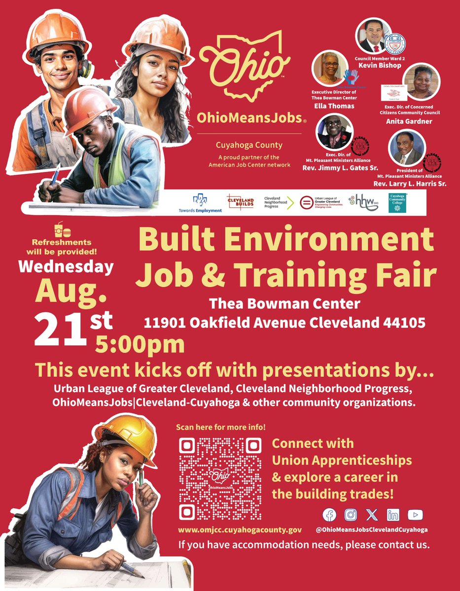 Stuck in a dead-end job? 
Discover a future in the Building Trades! 
Connect with our awesome partners who can set you up with FREE/PAID training for a career in building trades. Don't miss out – your future starts here! #ClevelandJobs