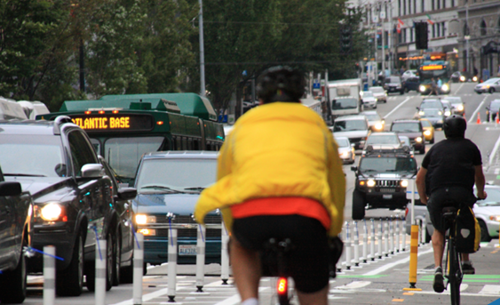 pedbikeinfo's tweet photo. Separated bike lanes can improve safety as they separate bicyclists from motor vehicles. A new Toolkit &amp; Guide from @USDOTFHWA offers policies and resources to help agencies implement SBLs where they are needed most: on higher speed roads. https://t.co/YCavJNqgyS https://t.co/0kBjnKR0CC