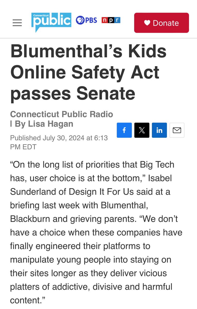 isabelhjs's tweet image. Big Tech has long sold us on the lie that regulation & online safety is neither needed nor feasible. But on the long list of their priorities… our safety is at the very bottom.
Today, the eyes of my generation, 91 Senators, & hundreds of parents are on the House to #PassKOSPA.