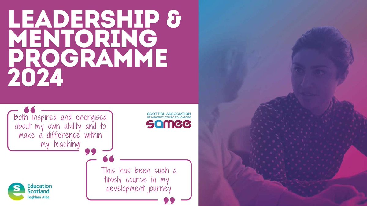 The summer is a great time to think about your professional learning journey. Registration is now open for SAMEE's Leadership and Mentoring programme starting on Thursday 5th September 2024.  

To find out more email administration@samee.org.uk or visit samee.org.uk