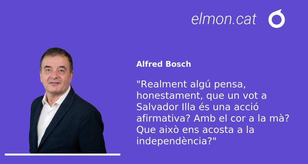 🔵 OPINIÓ | 'Illa, un ‘no’ ben assertiu', article d'<a href="/AlfredBosch/">Alfred Bosch</a>

"Els campions de les urnes ens despengem amb una entesa, a la desesperada, amb els que les esbutzaven i se les emportaven? Perdoneu, però això no té ni cap ni peus"
elmon.cat/opinio/illa-un…
