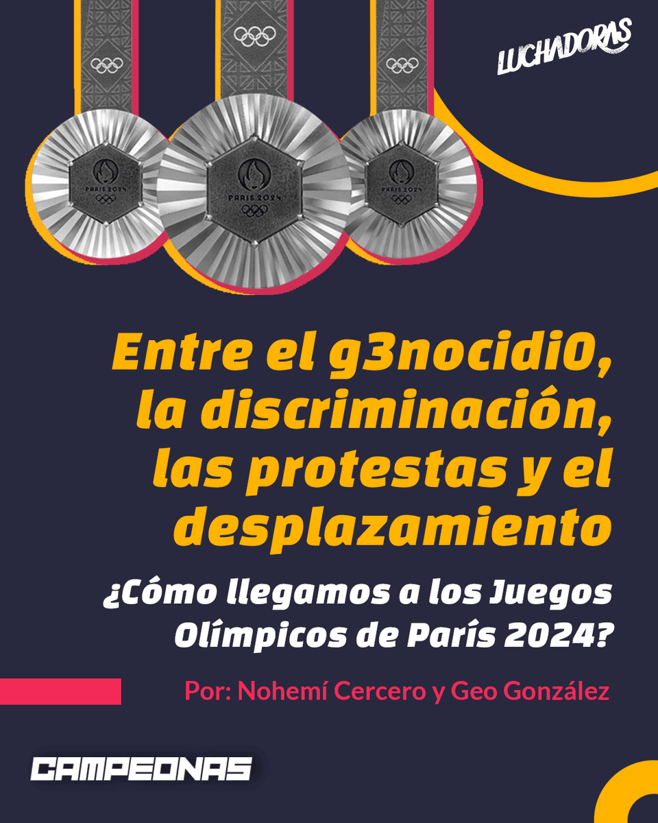 LuchadorasMX's tweet photo. Celebramos siempre el esfuerzo y logros de las #Campeonas que han sido invisibilizadas🏋️‍♀️⛹️‍♀️pero no dejaremos de nombrar problemáticas y movimientos políticos globales.⚠️

👽Sigue la cobertura de #Paris2024 que hemos armado junto a @ginxglez  y @mimicerero
https://t.co/CtdKQbHFqs https://t.co/T6H0BDe9by