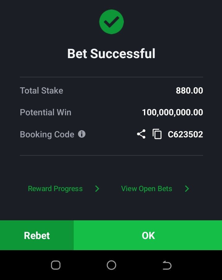 💰💰💰💰💰💰
02/08 - 05/08

FT OVER 1.5
CODE: 39BBAD

HT OVER 0.5
CODE: CA3B430

DRAW OR OVER 2.5
CODE: C623502

G.O.E
🙏🙏🙏

PICK EDIT HERE: t.me/+yxXRJOjYOZ81N…