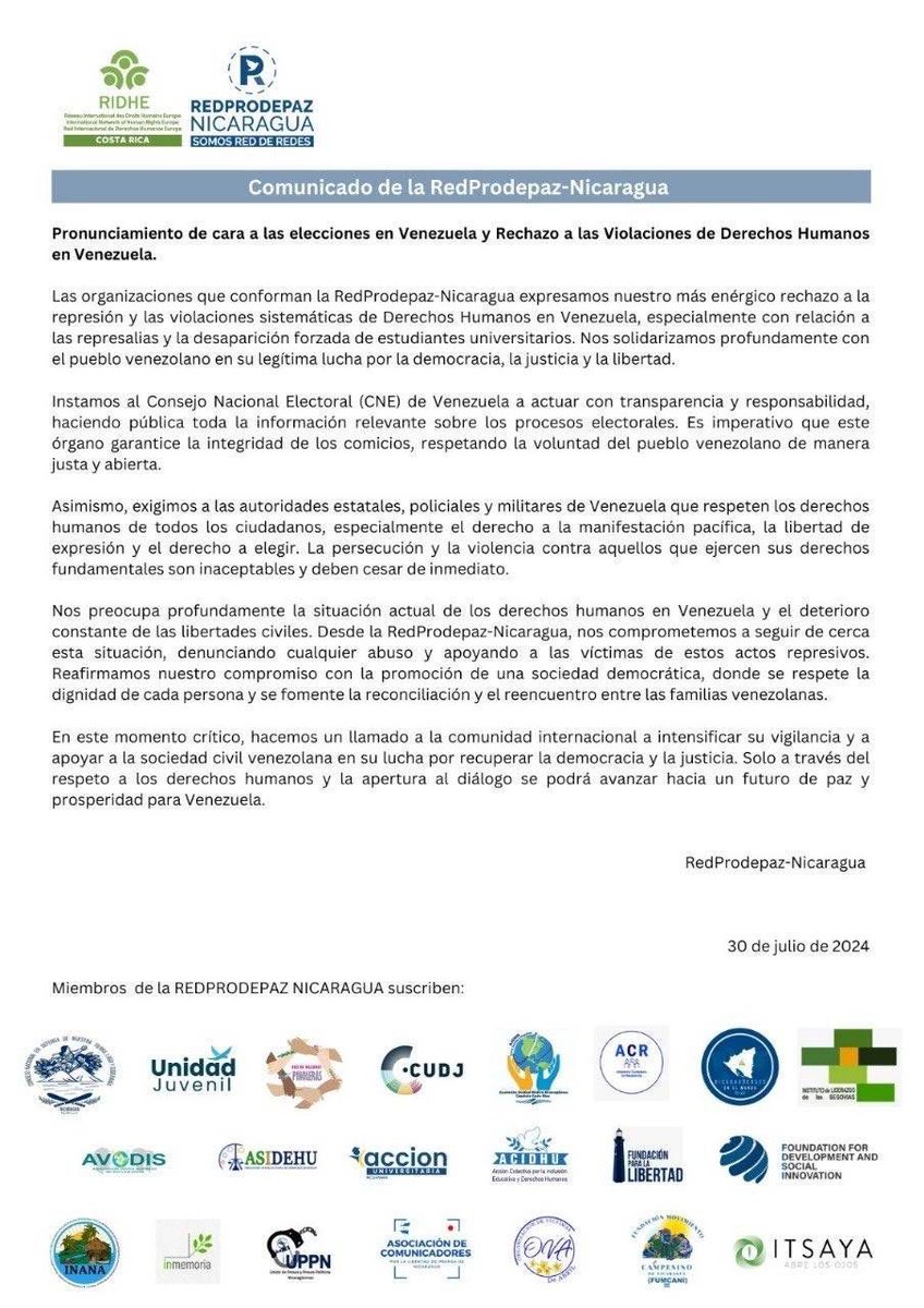 🚩 Rechazamos las violaciones sistemáticas de #DDHH en #Venezuela, Seguimos atentos y denunciando abusos y apoyando a las víctimas del régimen de #MaduroDictador.
@AulaAbiertaVE <a href="/MariaCorinaYA/">María Corina Machado</a> #derechosuniversitarios #redprodepaz #sinautonomianohaydemocracia