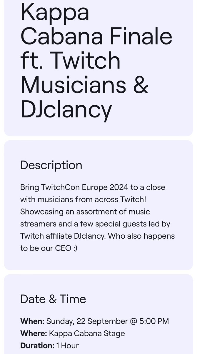 Oh hey, das me (and other amazing musicians) 

See me sing live with Dan Clancy at Twitchcon at 5 pm on Sunday!