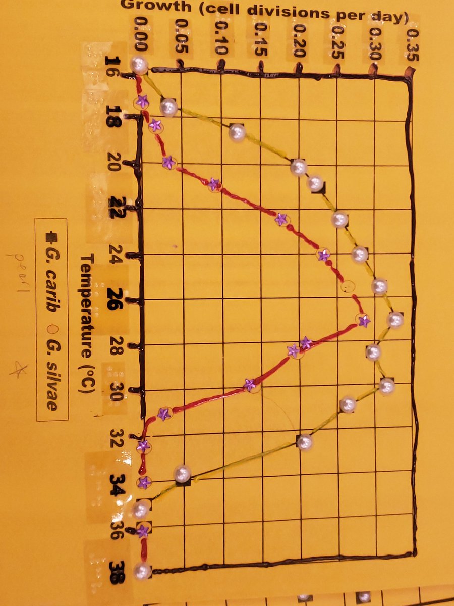 Using puffy pens or spaghetti as graph axes &amp; raised dot stickers to plot data points adds texture that makes #marinescience #STEMeducation activities more #accessible for the visually impaired. Carla Curran shared 3 interesting activities about harmful algal blooms. #NMEA2024