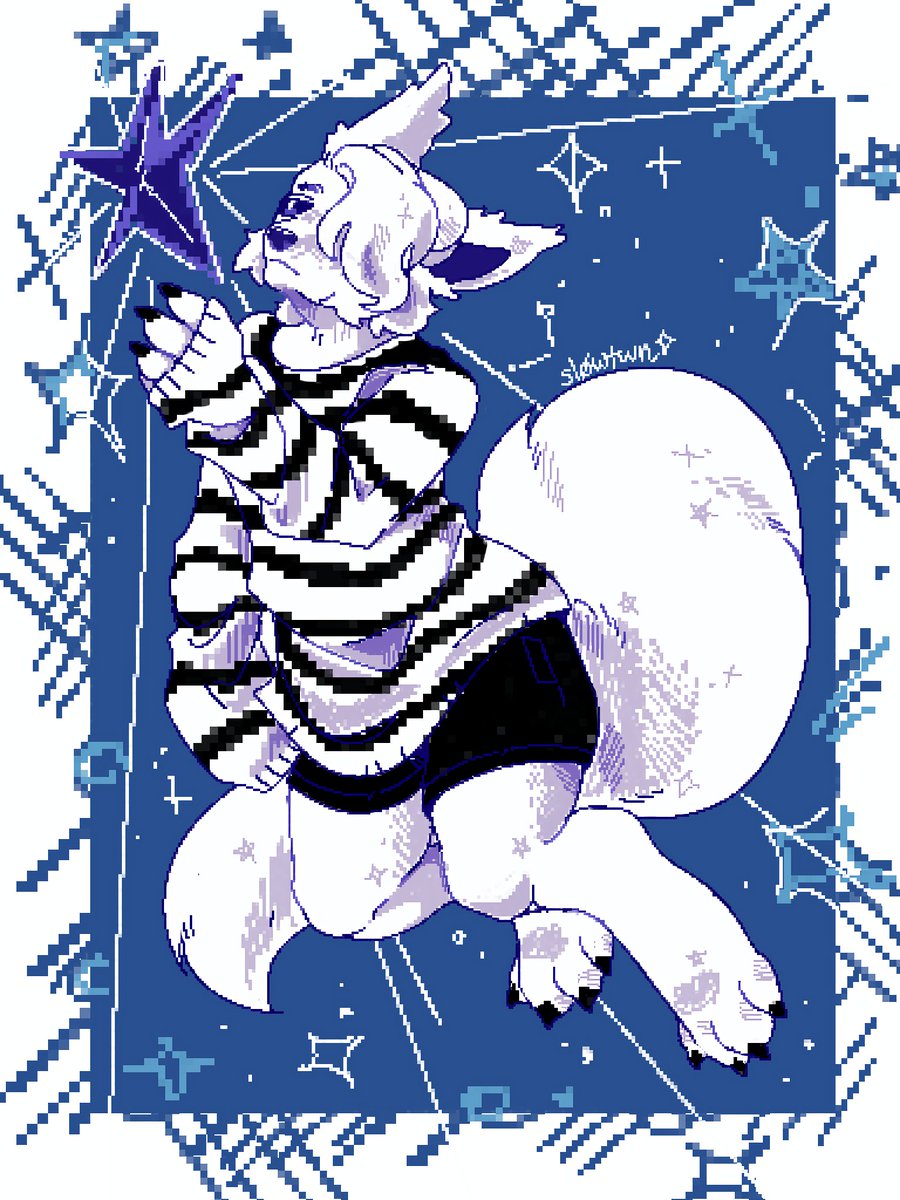 _slowtwn's tweet photo. one of my artfight attacks from this year's round, i liked this one 
but artfight didn't seem to be much fun this year 
#art #pixelart #furryart #furryartist #Fursona #artfight2024stardust #artfightattack https://t.co/4FrKBuB6Ot