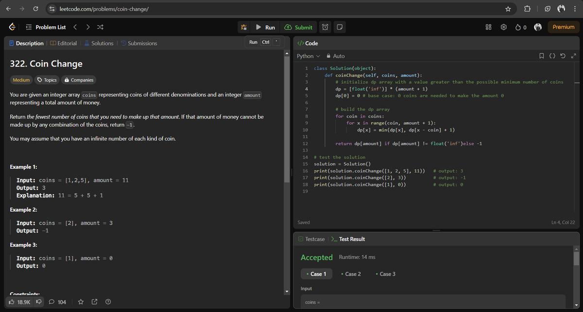 dashish703's tweet photo. Day 31 of my 60-day DSA challenge on LeetCode!๐ฏ๐
Today's problem: "Coin Change"!
Perfect for practicing dynamic programming and optimizing ways to make change with the fewest coins!๐
#LeetCodeChallenge #DSA #CodingJourney #ProblemSolving #CoinChange #Day31 #100DaysOfCode #Tech https://t.co/b10CHki7s6