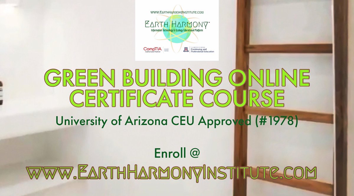 EarthHarmonyEco's tweet photo. #GREENBUILDING: #NATURAL FINISHES #OnlineCourse Certificate - University of Arizona Approved CEUs (File #1978)
Register @ https://t.co/IpRTSRqAoS
#adobehouse #earthenhome #claypaint #limeplaster #limepaint #earthenplaster #naturalbuilding #ecopaint #onlinelearning #Eco https://t.co/Wy1TZHfZAG