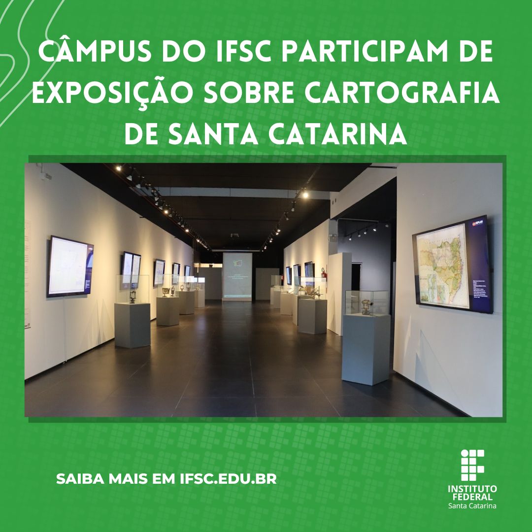 Os câmpus <a href="/ifscfloripa/">IFSC Florianópolis</a> e Garopaba do IFSC estão participando da exposição A Cartografia no Desenvolvimento de Santa Catarina”. A exposição pode ser vista, gratuitamente, no Museu da Imagem e do Som de Santa Catarina (MIS/SC), em Florianópolis. bit.ly/ExposiçãoCarto…