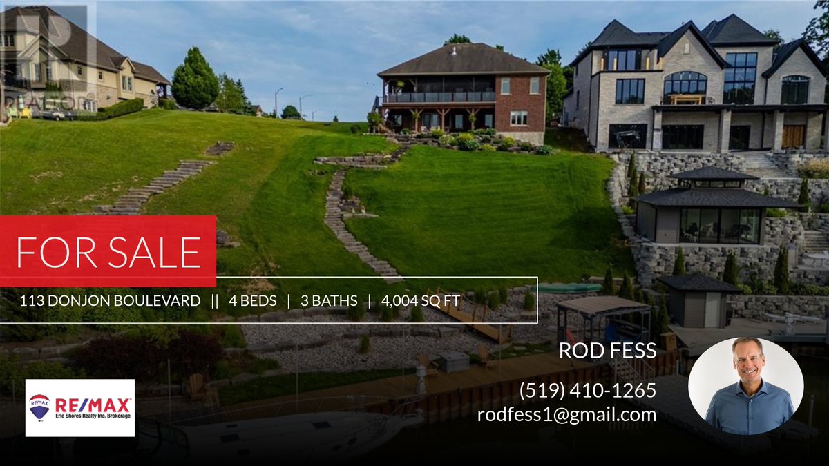 This 4 bedroom home could be yours! Call me at (519) 410-1265 to schedule a showing.

Rod Fess 
519-410-1265

RE/MAX Erie Shores Realty Inc
Haldimand/Norfolk homeforsale.at/113_DONJON_BOU…
