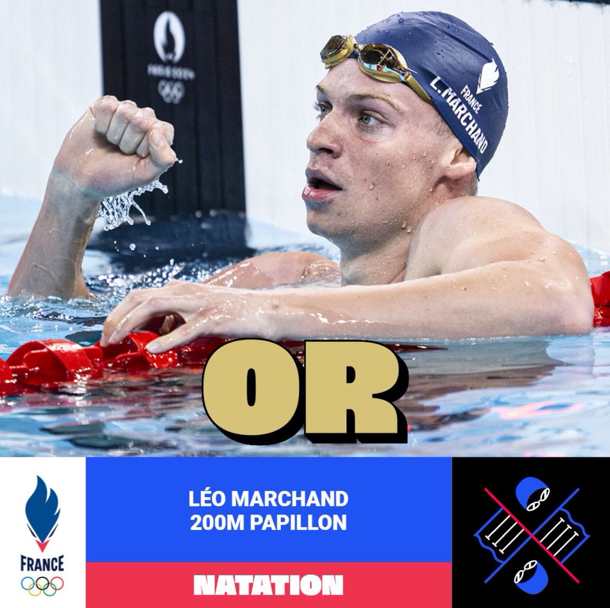 Dinguerie 🥇🇫🇷🔥
<a href="/leon_marchand/">Léon</a> 
#Paris2024 #OlympicGames