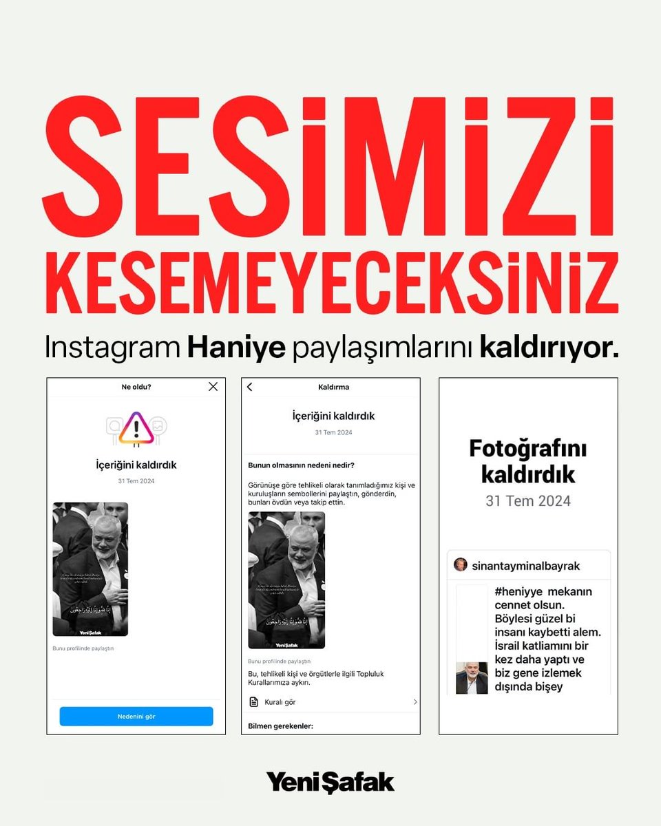 Bu resimleri kaldırmakla neyi amaçliyorsunuz kötü olduğunuzu tüm dünya biliyor iyiligi iyi insanları isteseniz de örtemezsiniz..

#MetaCensorship