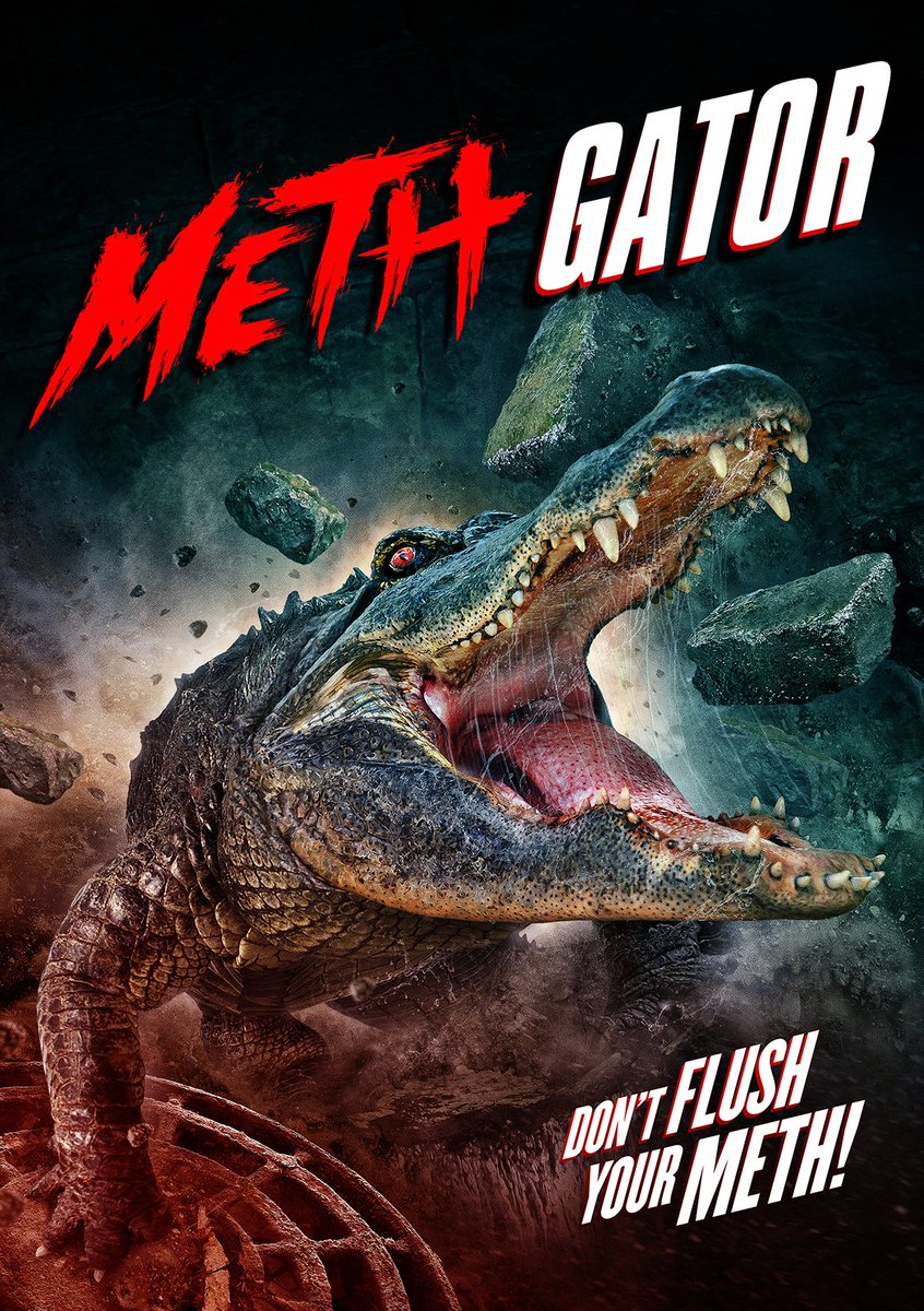 BDisgusting's tweet photo. Move over, Cocaine Bear. The Asylum's Meth Gator will be unleashed this Friday. Take a bite out of the trailer: https://t.co/C3E7yBKKpS