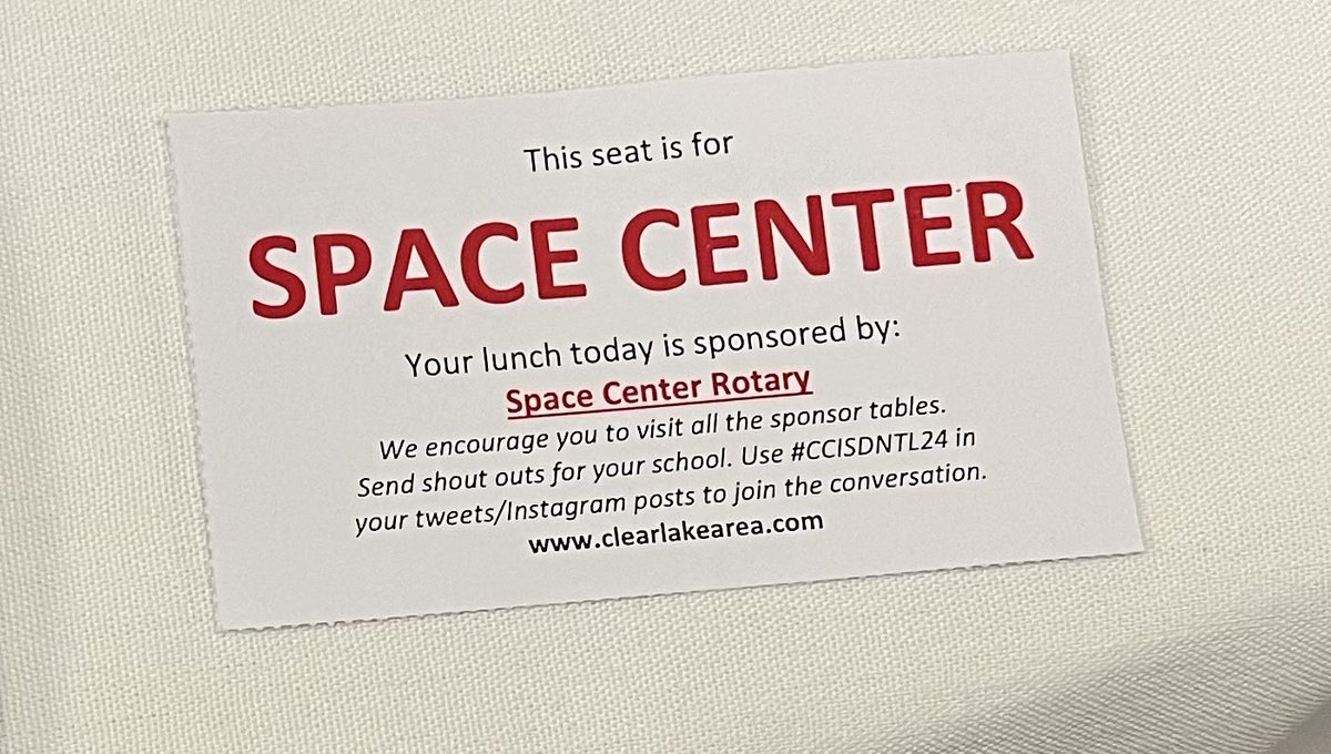 Ann Thornton, Ed.D. (@theannthornton) on Twitter photo Thank you Space Center Rotary for sponsoring our new teachers at the Clear Lake Area Chamber of Commerce New Teacher luncheon! #ccisdntl24 #ccisdfamily <a href="/ClearCreekISD/">Clear Creek ISD</a> <a href="/SCIS_CCISD/">Space Center Int</a> Thank you Space Center Rotary for sponsoring our new teachers at the Clear Lake Area Chamber of Commerce New Teacher luncheon! #ccisdntl24 #ccisdfamily <a href="/ClearCreekISD/">Clear Creek ISD</a> <a href="/SCIS_CCISD/">Space Center Int</a>