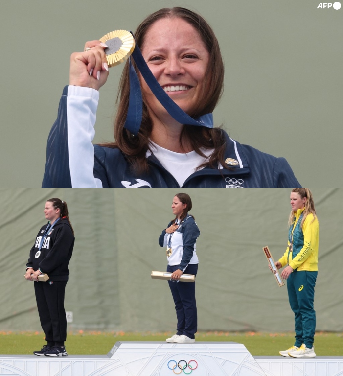 InvictosSomos's tweet photo. Esta imagen ya es LEGENDARIA. Por primera vez en toda la historia, Guatemala ganó una MEDALLA DE ORO en unos Juegos Olímpicos. Sí, por primera vez en la historia sonó EL HIMNO GUATEMALTECO en el mayor evento deportivo del mundo. Adriana Ruano lo hizo posible tras imponerse en Foso Olímpico. Y lo logró con récord olímpico incluido. Hermoso momento para todo el pueblo chapín. Felicidades, Adriana. ¡¡FELICIDADES, GUATEMALA!!