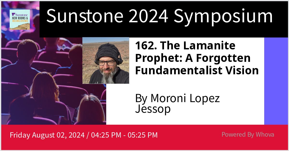 MoroniJessop's tweet photo. I am speaking at Sunstone 2024 Symposium. Please check out my talk if you're attending the event! #Sunstone2024 #Sunstone #Funstone - via #Whova event app https://t.co/3tJfcWVQlT