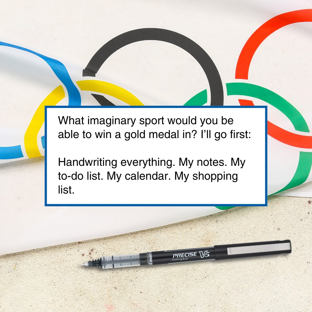 PilotPenUSA's tweet image. Which pen and paper endeavor would you win a gold medal in? 🥇🖊️

#powertothepen #pilotpen #pilotpenusa #everydaysummergames #Paris2024 #olympics #precise