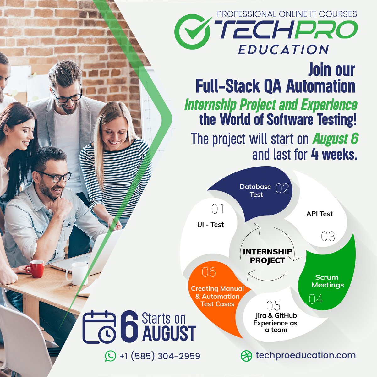 techproedu's tweet photo. 📢OUR QA INTERNSHIP PROJECT STARTS AUGUST 6TH! 
Transform Your Test Automation Training into Experience with Us!   #career #onlinecourse #qa #tester #bootcamp #it #internship #TestingMethodologies #TestAutomation #AgileQA #ContinuousIntegration #TestManagement https://t.co/WEFpSs8ulZ