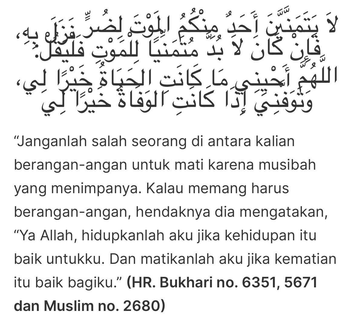 ternyata gaboleh pengen cepet mati