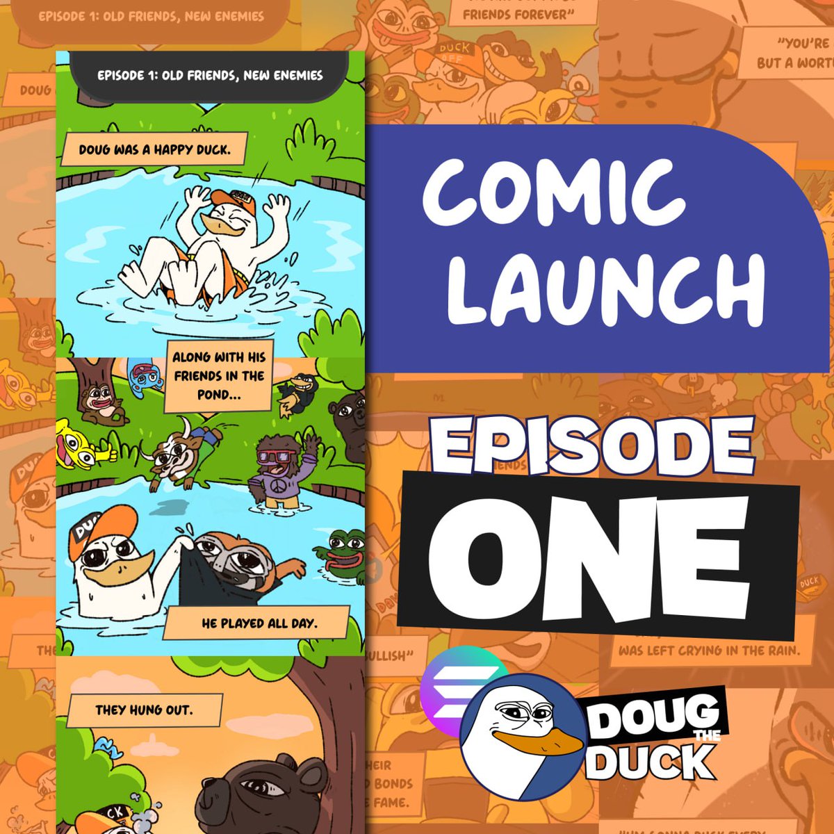 DougDuckSol's tweet image. Our chad @DougDuckSol is dropping a badass comic tomorrow at 7pm utc! 🔥