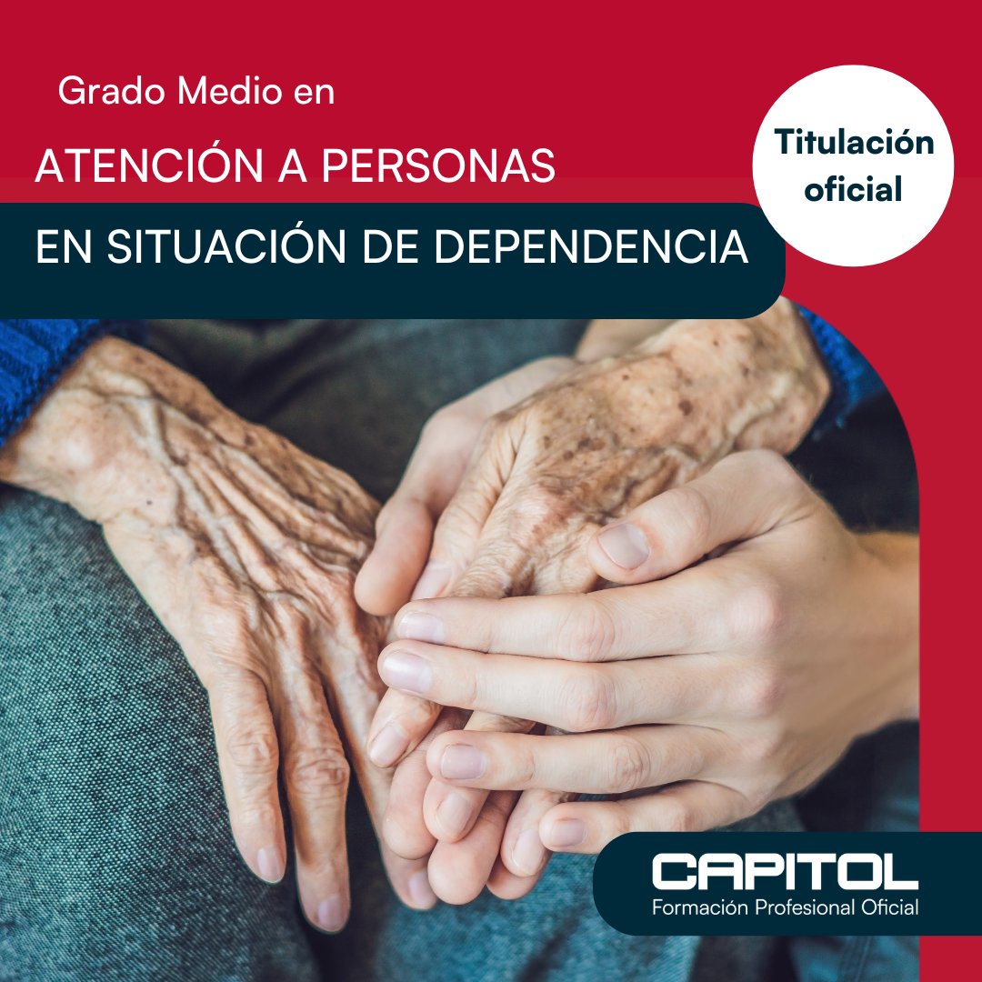 📚 ¡Da el primer paso hacia una carrera gratificante! 🌟

Estudia el Grado Medio en Atención a Personas en Situación de Dependencia en Capitol y aprende a cuidar y apoyar a quienes más lo necesitan.

#Valencia #AtenciónDependencia #GradoMedio #Capitol #FormaciónProfesional
