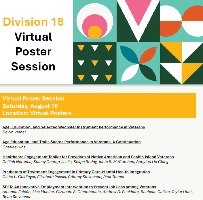 DIVISION 18 PSYCHOLOGISTS IN PUBLIC SERVICE

Be sure to check out these and other Division 18 activities at the APA Convention!

publicservicepsych.org/education-and-…