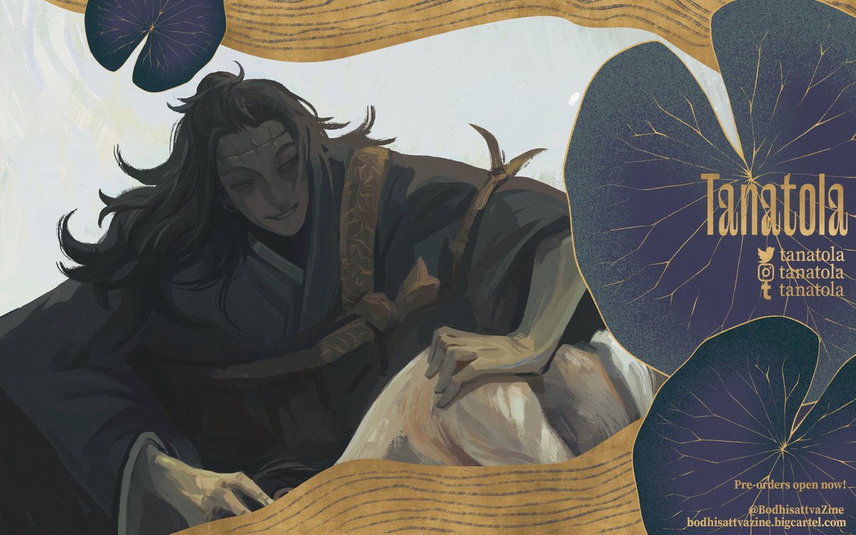 a preview for <a href="/BodhisattvaZine/">Bodhisattva 🪷 CLOSED 🪷</a>, preorders now open 

🪷 bodhisattvazine.bigcartel.com 
#kenjaku #getosuguru #zine #jjk