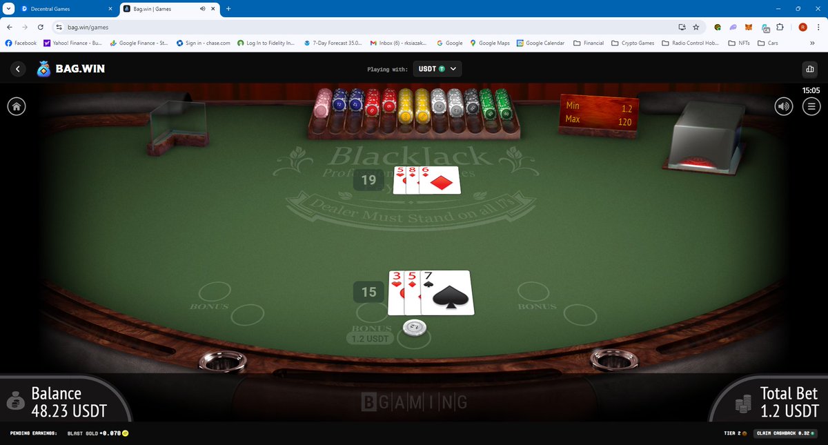 RayMegabyte's tweet image. Trying out the new blackjack @bagdotwin $BAG