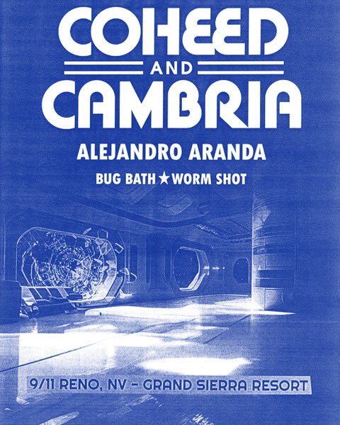 Very excited to announce we'll be joining Coheed and Cambria September 11th at GSR. This might be epic