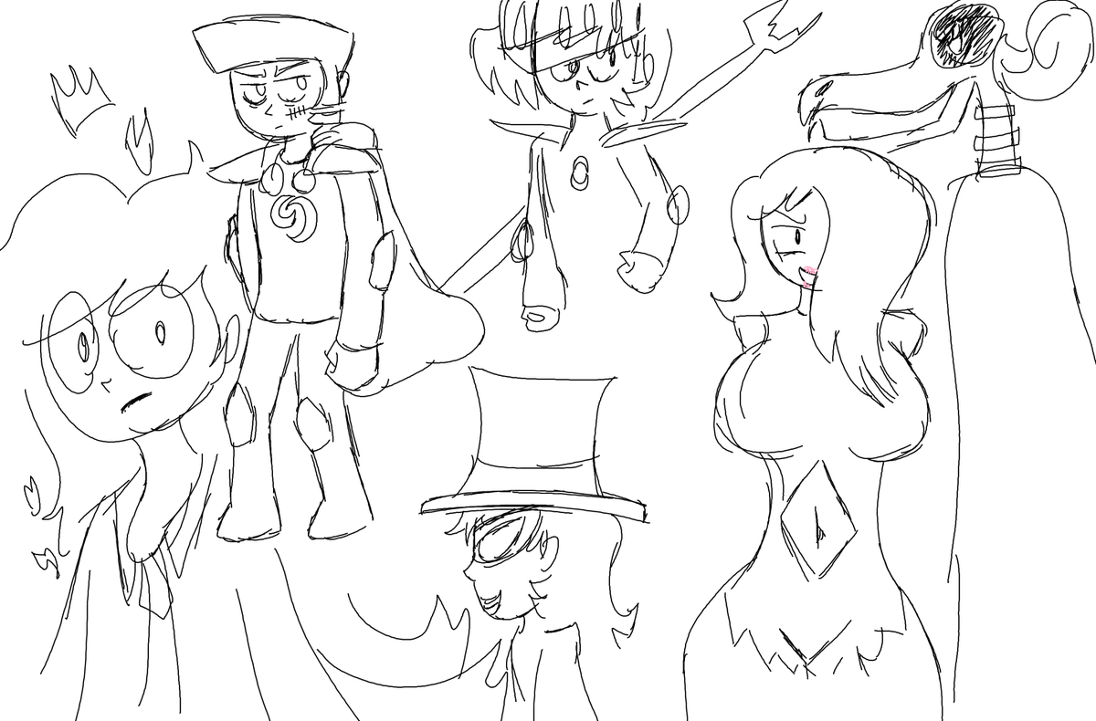 LeoAnnnnne's tweet photo. bocetos de unos jefes para un juego
(no diseños finales)
#paintdraw #dibujodigital #dibujo #sketch
si quieren preguntar por los nombres, los diré https://t.co/Eq9cWhClID