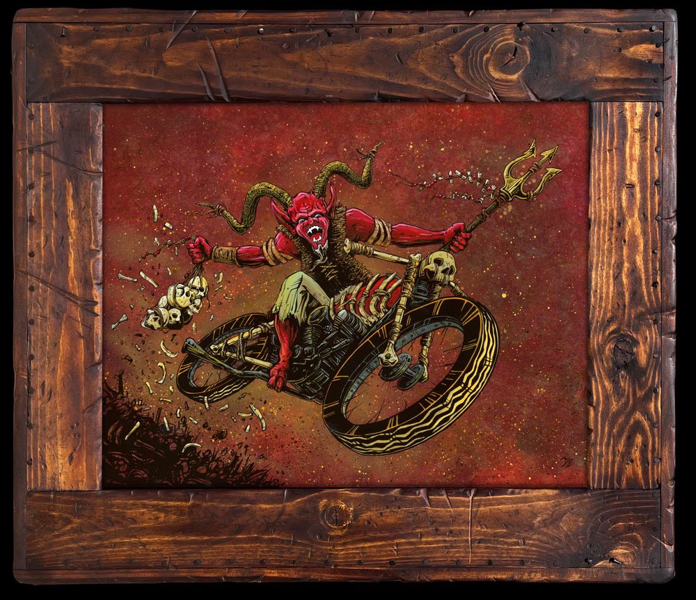 🚨Art Drop🚨
Another new release “Fork In the Road” is now available in a variety of print sizes/prices ranging from $20-$475 as well as the hand-painted original in a custom frame. Check out the link below and snatch some art from the fires below! 🤟🏻👹🤟🏻

davidlozeau.com/products/fork-…